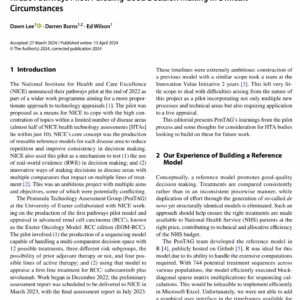 Exeter Oncology Model: Renal Cell Carcinoma edition